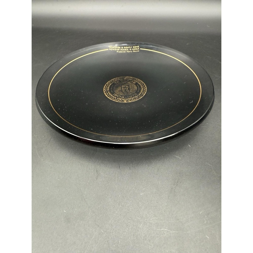 Vintage ROLLS ROYCE 50 Year Glass Advertising Ashtray Dish 1979